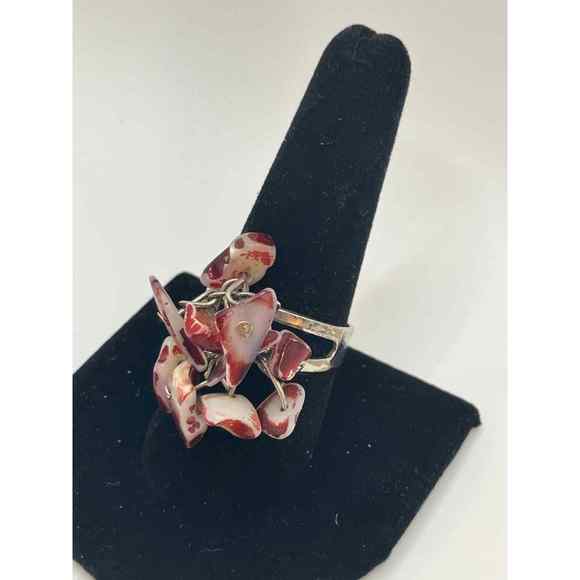Natural Trochus Shell Beads Shards Adjustable Ring! - Picture 3 of 8